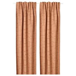 Комплект штор IKEA LONNSTAVMAL, Кирпичный, 145х250 см, 2 шт