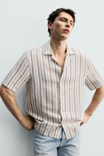 ЖАККАРДОВАЯ РУБАШКА В ПОЛОСКУ КЛАССИЧЕСКОГО КРОЯ — ZARA