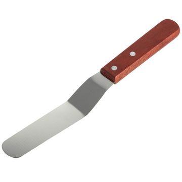 Лопатка-шпатель кондитерский 15 см. Kamille KM 7821 из нержавеющей стали с деревянной ручкой