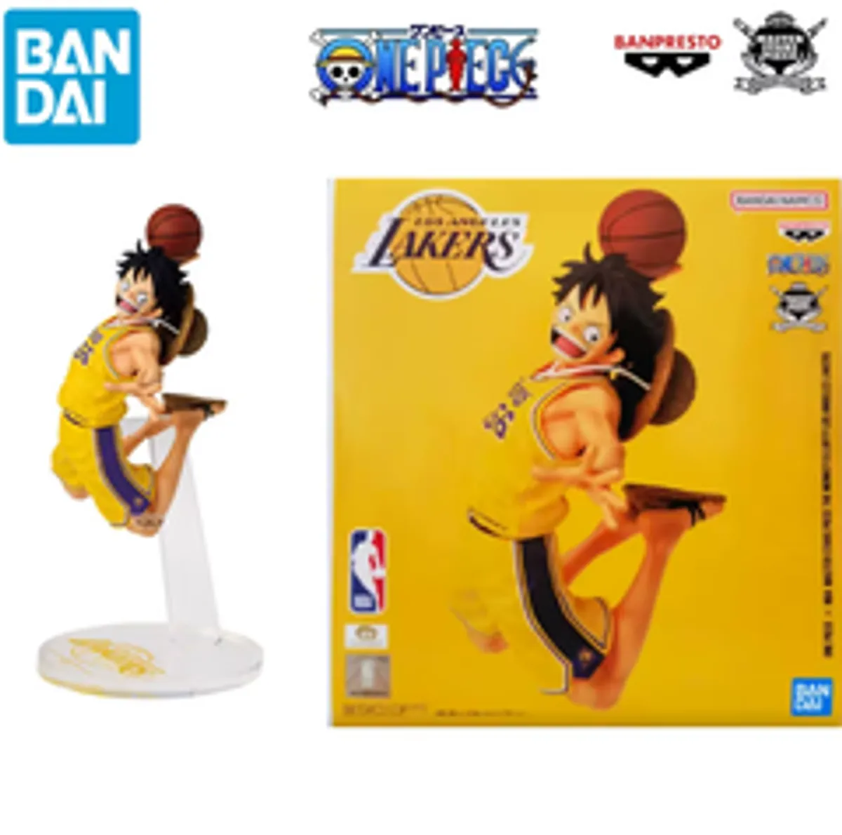 Фигурка Banpresto One Piece х NBA: Monkey D. Luffy (Los Angeles Lakers) (Витринный образец)