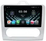 Магнитола для Ford Focus 2 2004-2011 (климат, рамка серебро) - FarCar S280 монитор 9.5" IPS на Android 13, CarPlay