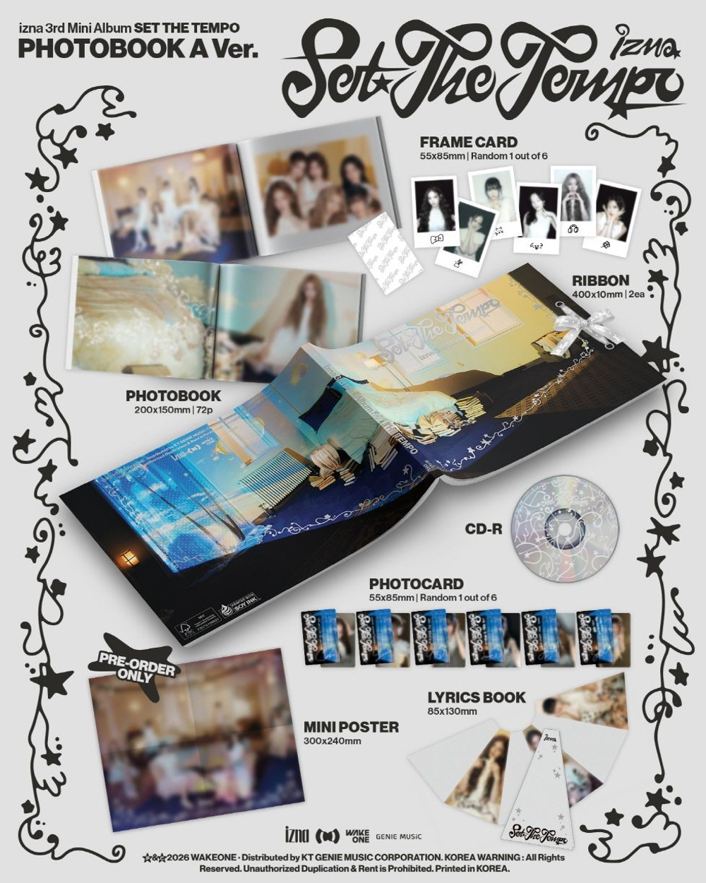 (ПРЕДЗАКАЗ) Альбом izna - SET THE TEMPO 3rd Mini Album PHOTOBOOK RANDOM Version