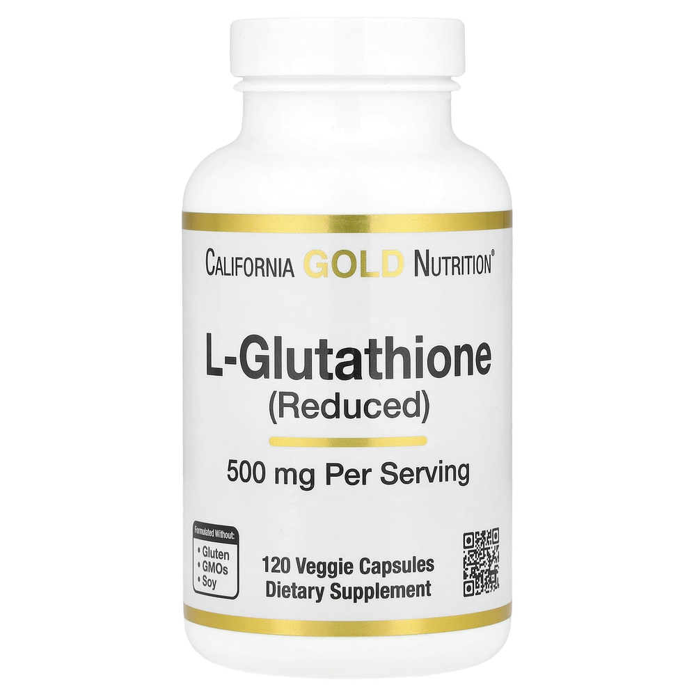 California Gold Nutrition, L-глутатион (восстановленный), 500 мг, 120 растительных капсул
