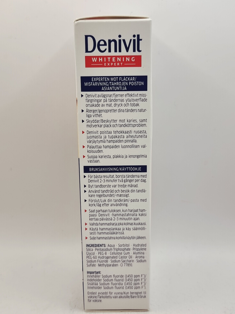 Зубная паста Denivit отбеливающая 50 мл (Из Финляндии)