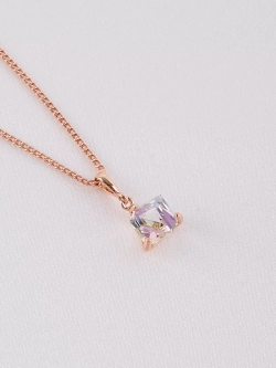 Кулон-кубик Миражи с сиреневым кристаллом Swarovski