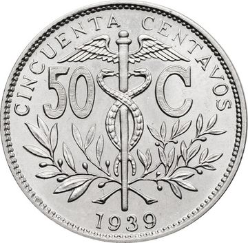 50 сентаво 1939 Боливия