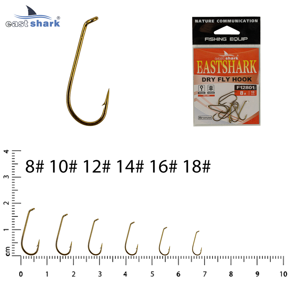 Крючок одинарный EastShark Fly Hook №12 (уп.10 шт)