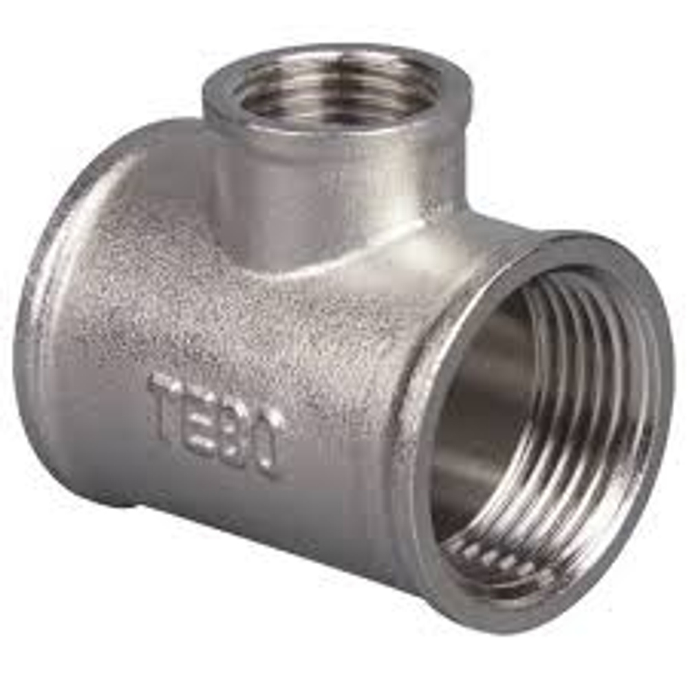 Тройник перех. 1"х1/2"х1" TEBO никель