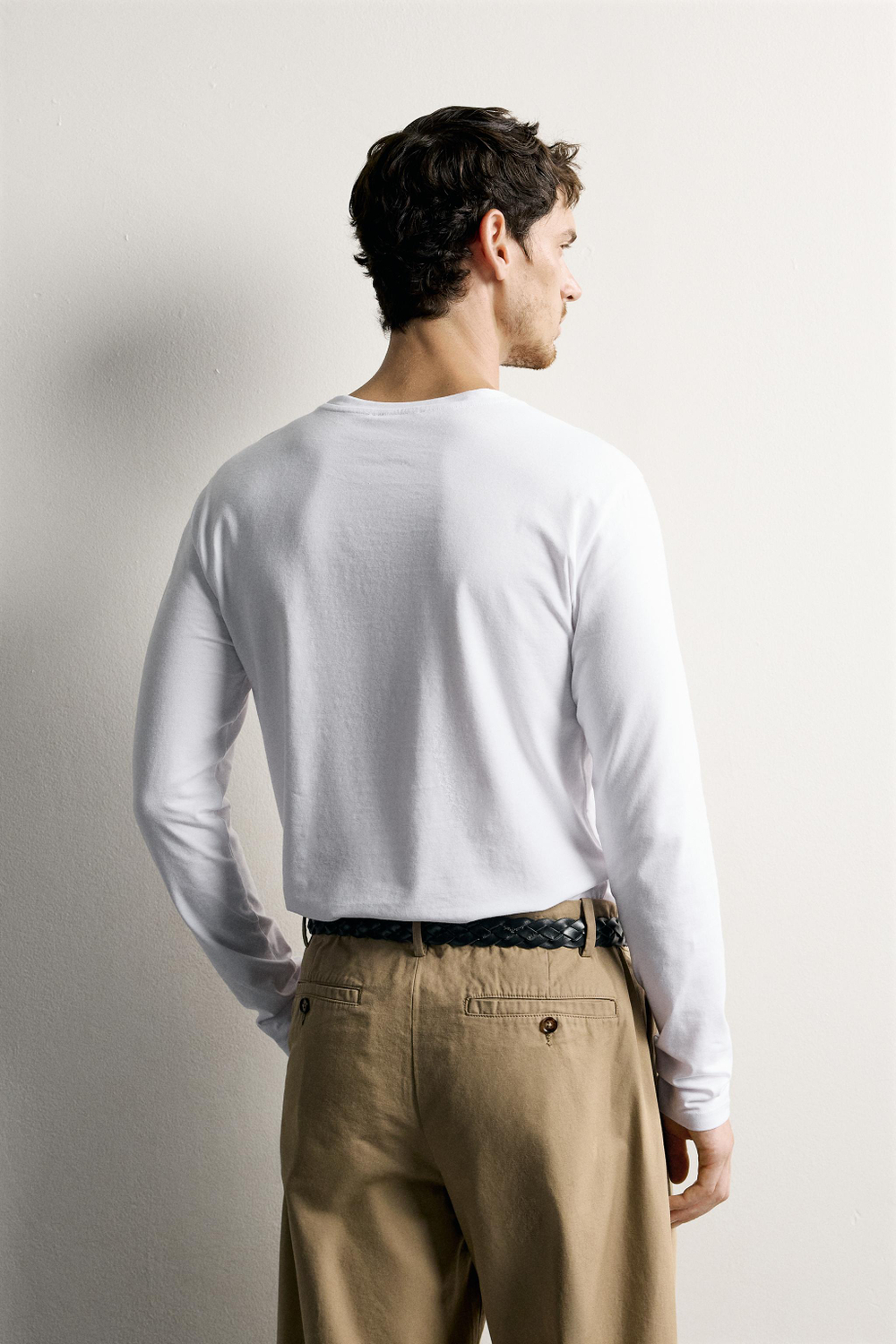 НАБОР ИЗ 3 БАЗОВЫХ ФУТБОЛОК SLIM FIT С ДЛИННЫМИ РУКАВАМИ — ZARA