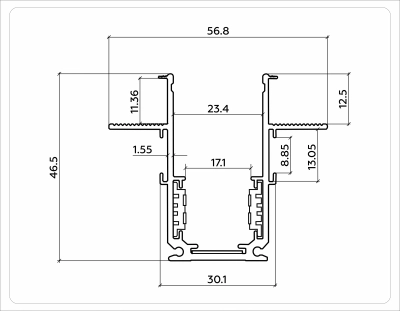 Шинопровод низковольтный встраиваемый Magnetic GL3331 WH белый IP20 48V 2000*60*46.8