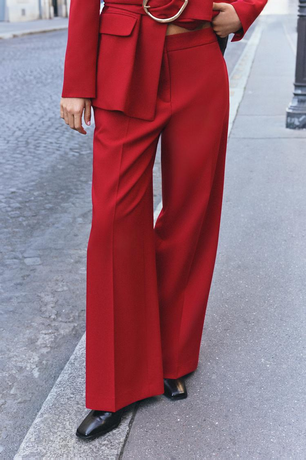 ZARA ШИРОКИЕ БРЮКИ, КРАСНЫЙ