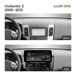 Магнитола для Mitsubishi Outlander 2 XL 2005-2012, Peugeot 4007, Citroen C-Crosser - Teyes LUX ONE 360 монитор 12.3" 2K QLED на Android 10, Быстрая, CarPlay, 4G SIM-слот, 4 камеры в комплекте