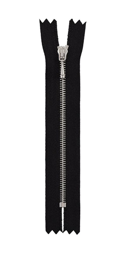 Молния металл Т1, 1 зам., н/раз., 10 см, декор, черный 310, ZipD 1M Gamma, 5 шт