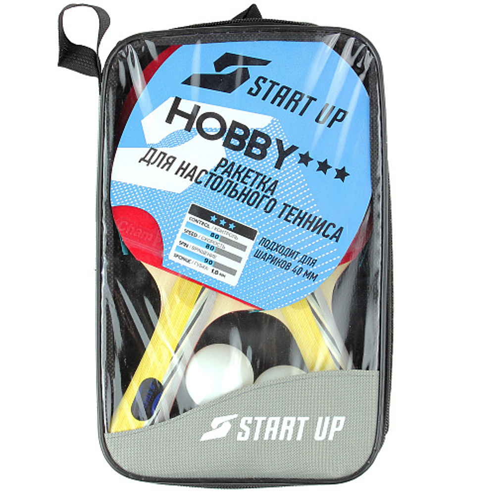 Набор для н/т (2 ракетки, 3 шар.) START UP BB01/3 star