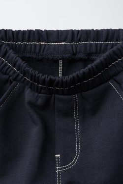 ZARA БРЮКИ БЭГГИ ИЗ ФУТЕРА С КОНТРАСТНОЙ СТРОЧКОЙ, ЧЕРНЫЙ