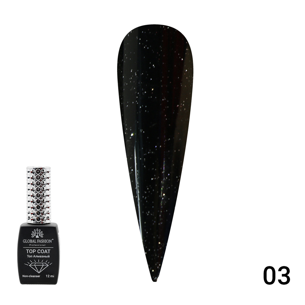 Топ с глиттером Galaxy Top Coat 03, 12 мл