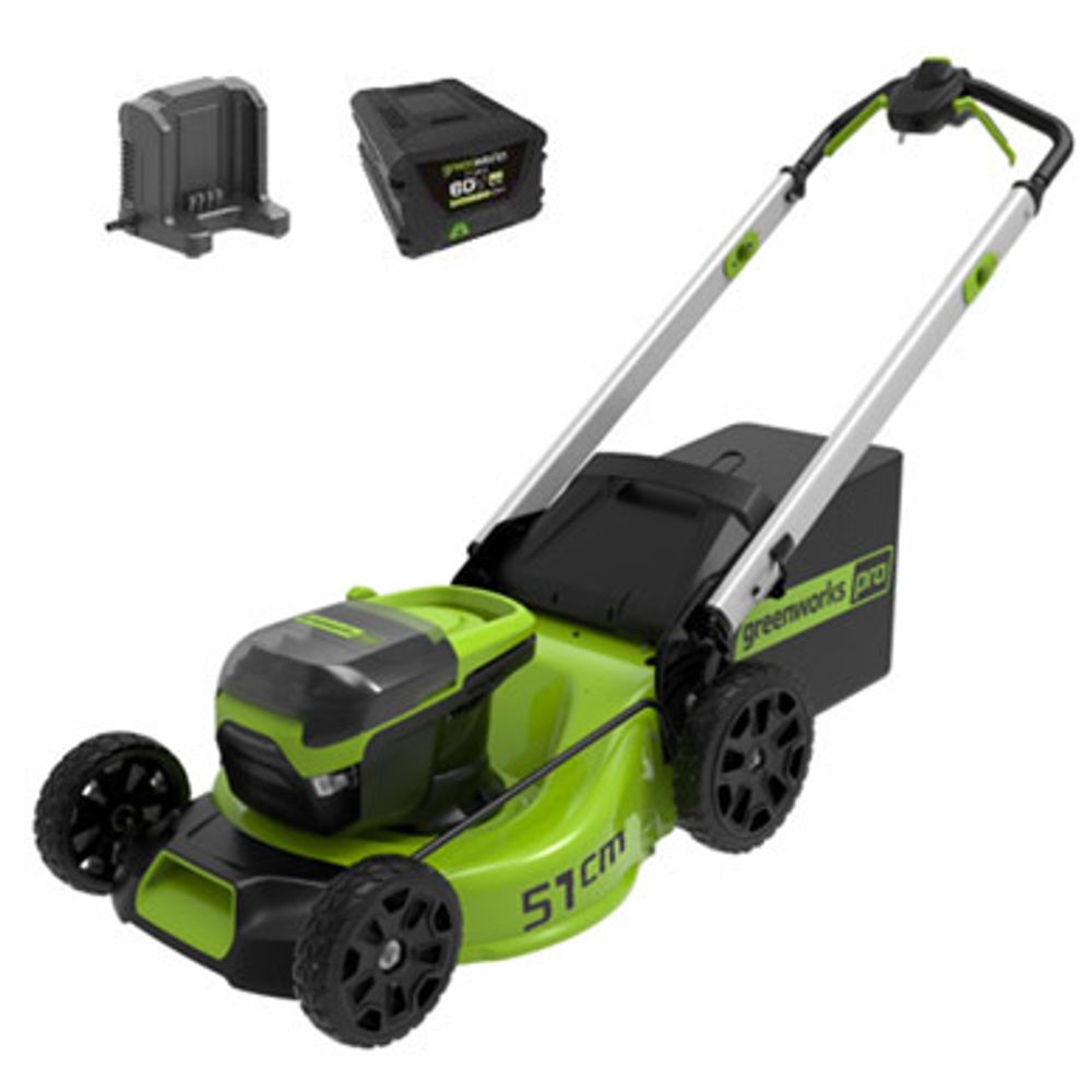 Аккумуляторная самоходная газонокосилка Greenworks GD60LM51SPK5, 60v, 51 см, АКБ 5 А·ч и ЗУ