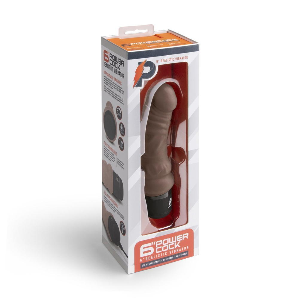 Небольшой массажер 6" Realistic Vibrator шоколад