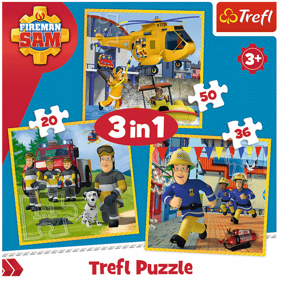 Puzzle "3in1" - Fireman Sam in action / Prism A&amp;D Fireman Sam