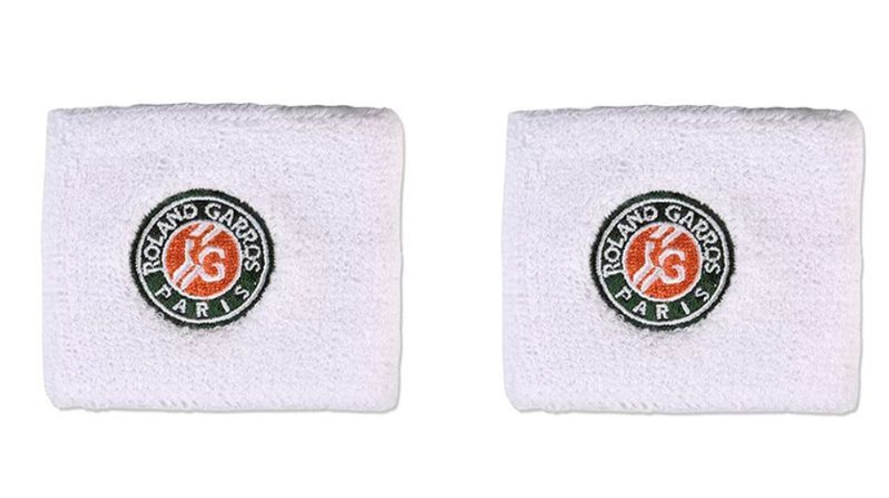 Напульсник теннисный Roland Garros Embroidered Logo Duo - белый