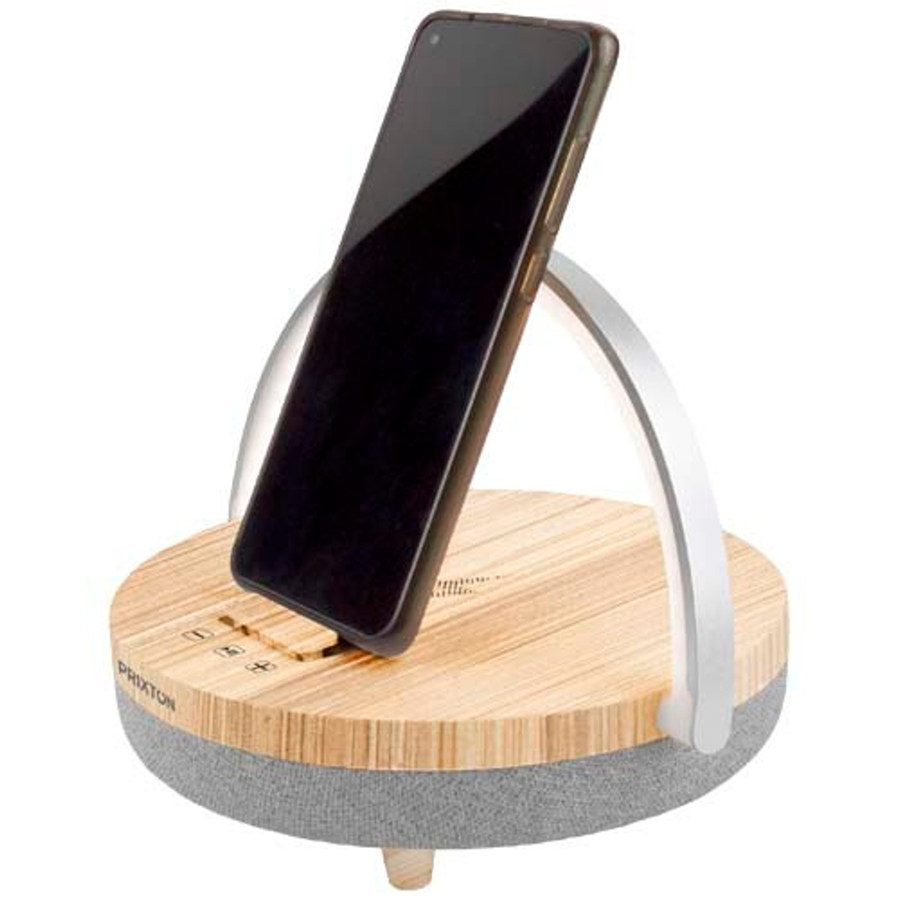 Prixton динамик Bluetooth® 4-в-1 мощностью 10 Вт со светодиодной подсветкой и базой для беспроводной зарядки