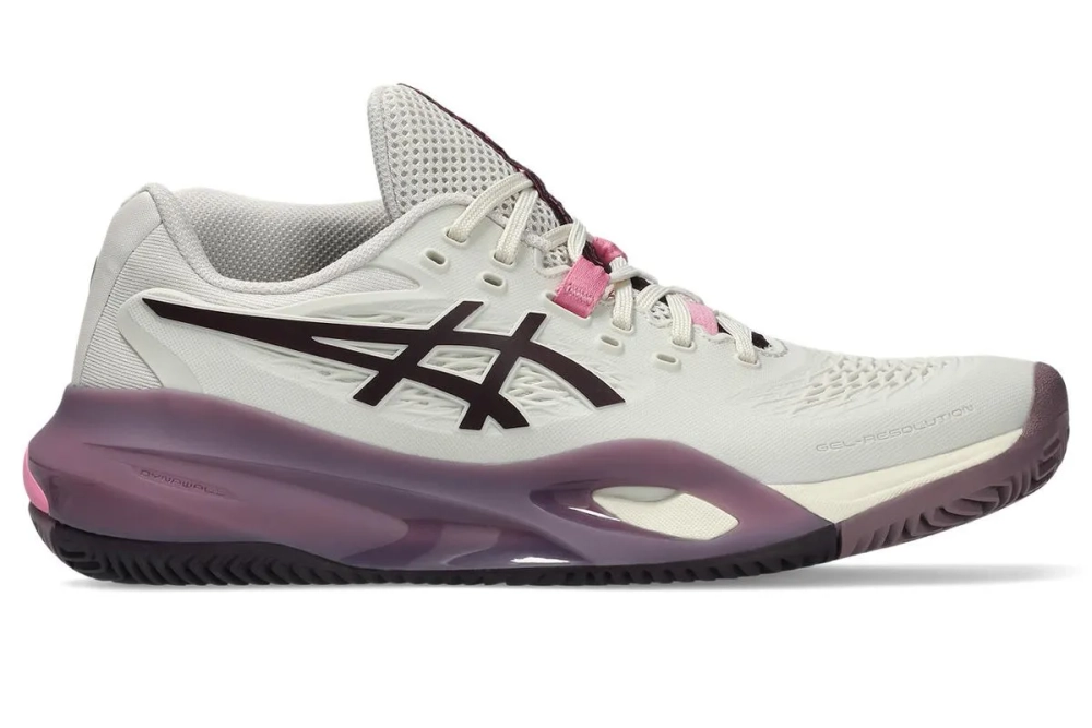Женские теннисные кроссовки Asics Gel-Resolution X Clay - soft oat/dark aubergine