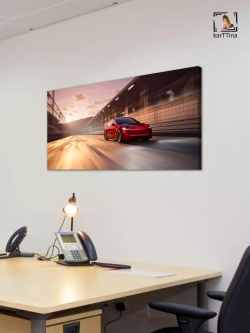 Картина на стену "Tesla Model 3 Performance", 80х40 см