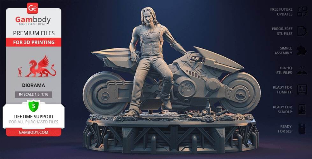 Джонни Сильверхенд Киану Ривз Киберпанк Cyberpunk Keanu Reeves Коллекционная Фигурка Аниме