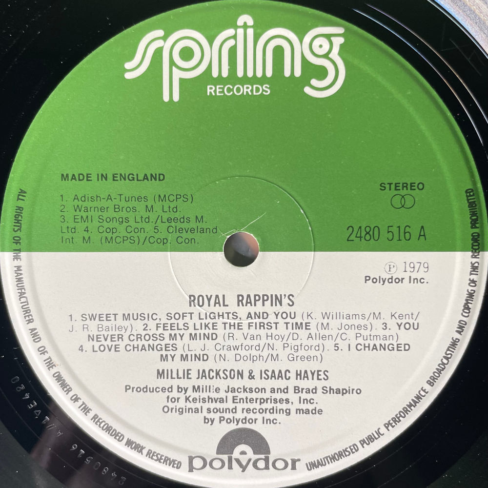 Millie Jackson & Isaac Hayes ‎– Royal Rappin's (Англия 1979г.)