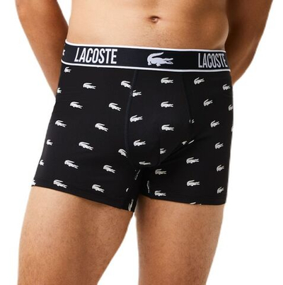 Мужские спортивные боксеры Lacoste Recycled Polyester Jersey Trunk 3P - black