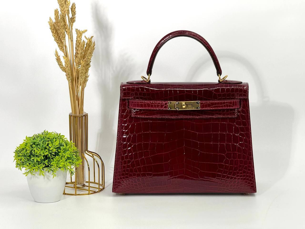 Сумка Hermes из кожи крокодила 28 см
