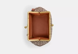 COACH БОЛЬШАЯ СУМКА KISSLOCK, КОРИЧНЕВЫЙ
