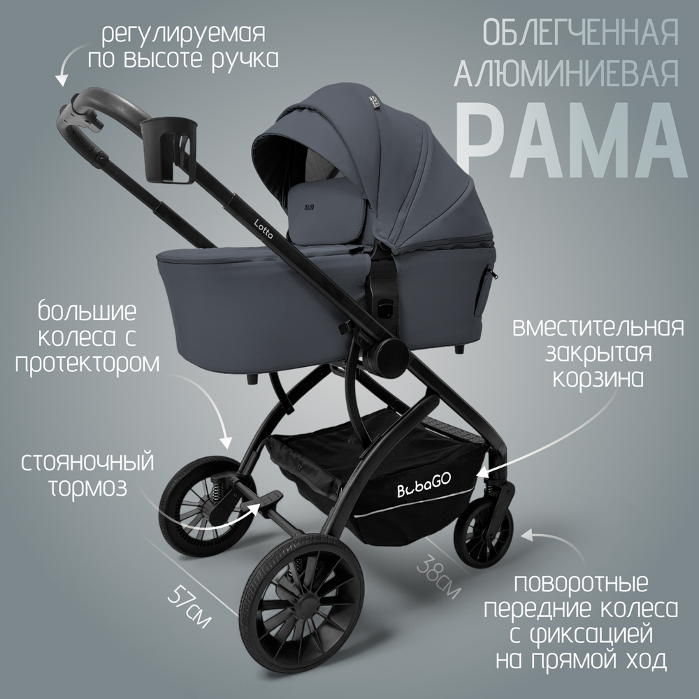 Модульная коляска BubaGO Lotta Thermo 3в1