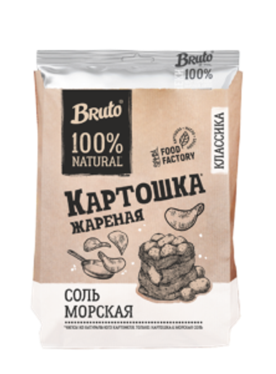 Чипсы BRUTO KRAFT морская соль 120гр (17шт)
