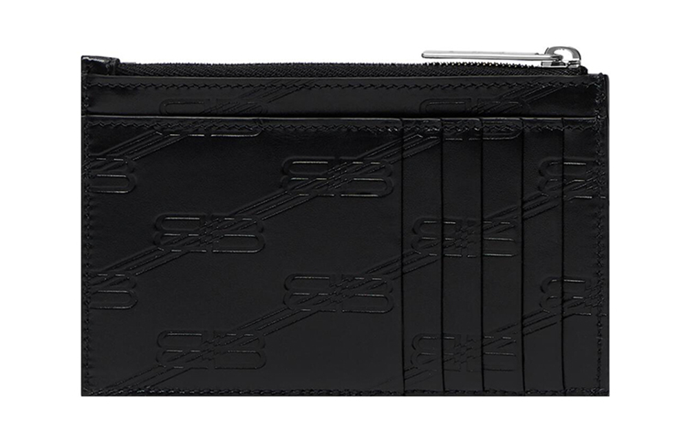 Balenciaga Cow Leather Coin Purse, Card Holder Regular Women"s Black