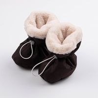 Сапожки на меху для новорожденных "Шоколад" 0+