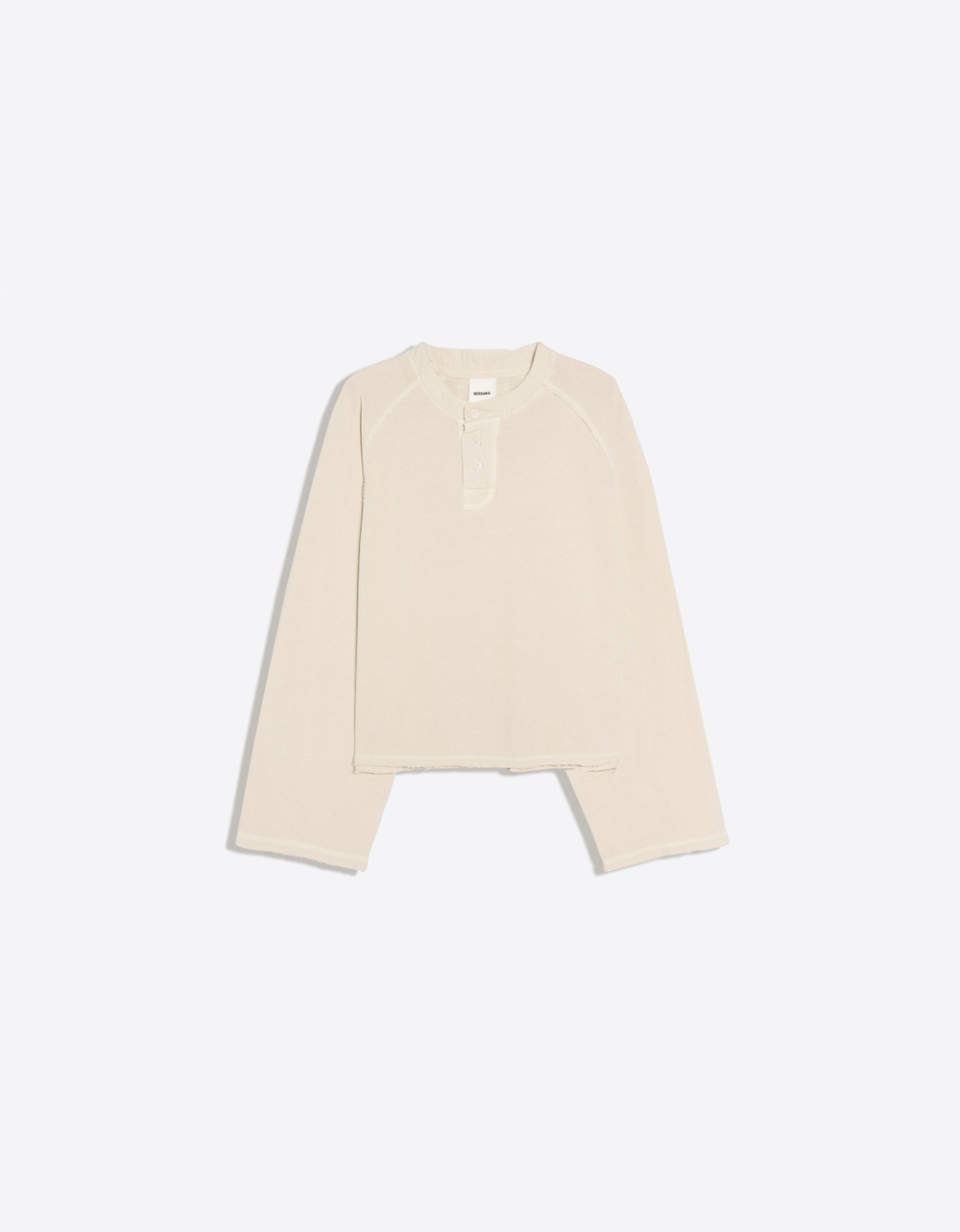 Мужской лонгслив-хенли с принтом, арт. 3185/260 - BERSHKA