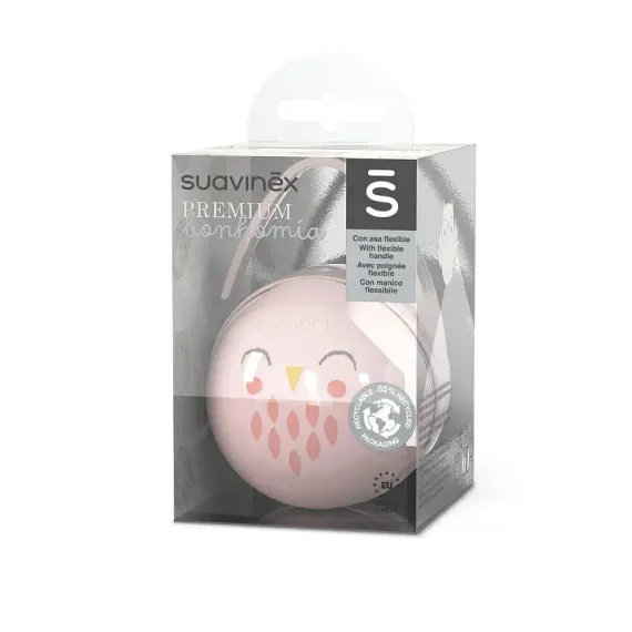 Футляр для двух сосок Suavinex Owl с ручкой для подвешивания Розовый