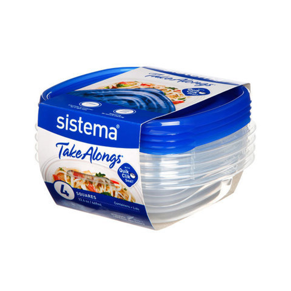 Набор контейнеров 4шт 669мл Sistema TakeAlongs