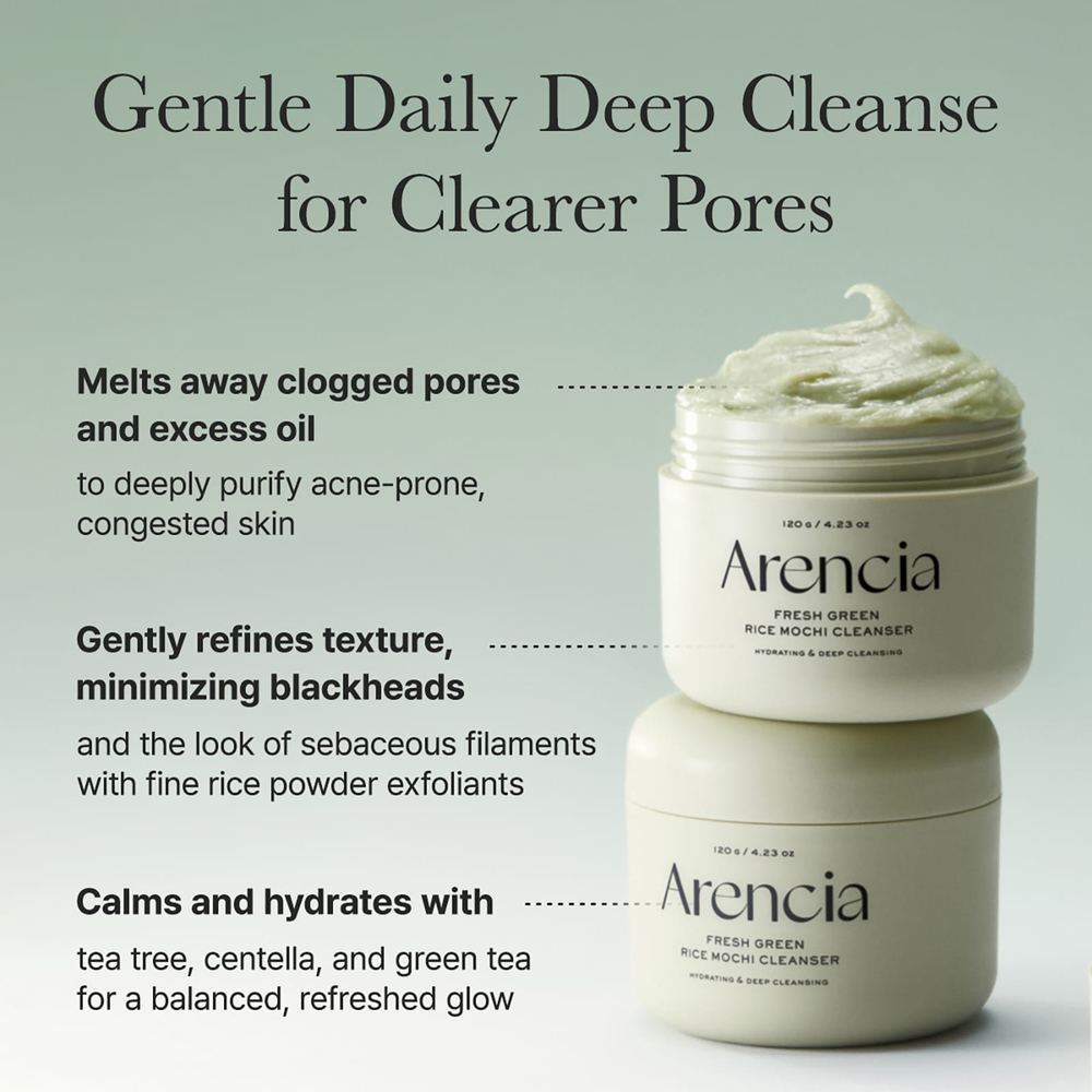 Arencia, очищающее средство с моти, со вкусом свежего зеленого риса, 120 г (4,23 унции)