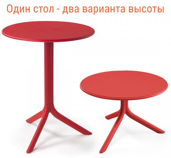 Стол пластиковый обеденный Spritz + Spritz Mini Nardi, цвет красный