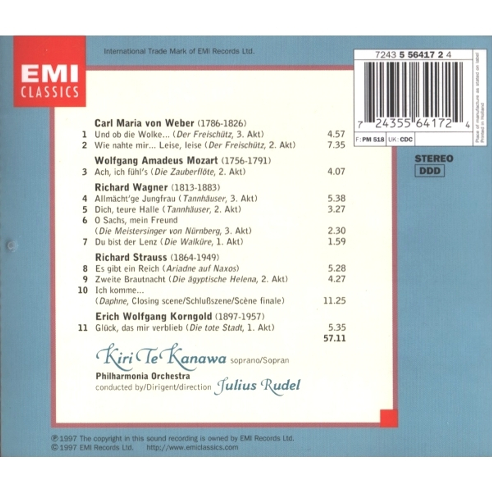 Kiri Te Kanawa, Philharmonia Orchestra, Julius Rudel / German Opera Arias (CD)