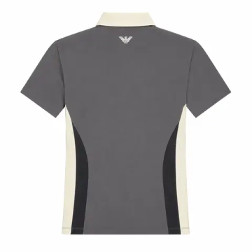 Женское теннисное поло EA7 Woman Jersey - black/butter/asphalt