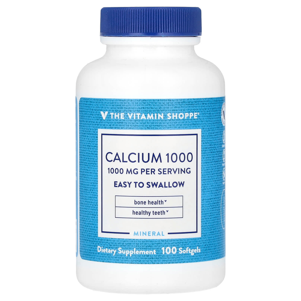 The Vitamin Shoppe, кальций 1000, 100 капсул