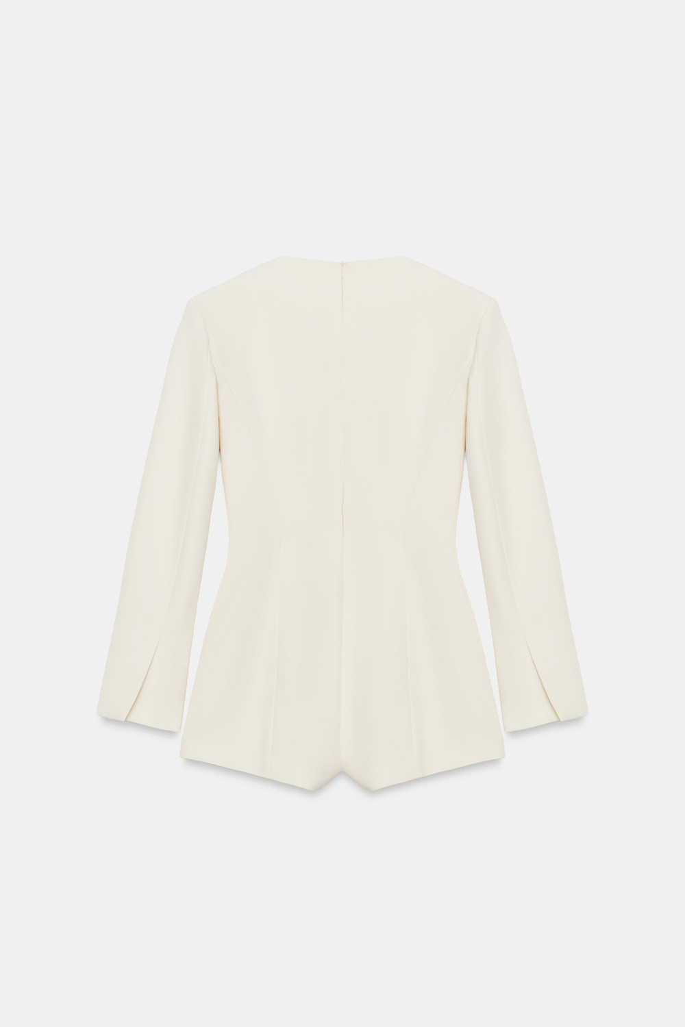 ZARA КОРОТКИЙ КОМБИНЕЗОН С ПОДПЛЕЧНИКАМИ, ЖЕЛТОВАТО-БЕЛЫЙ