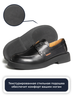 Женские туфли лоферы на шнурках из натуральной кожи, черные V2150