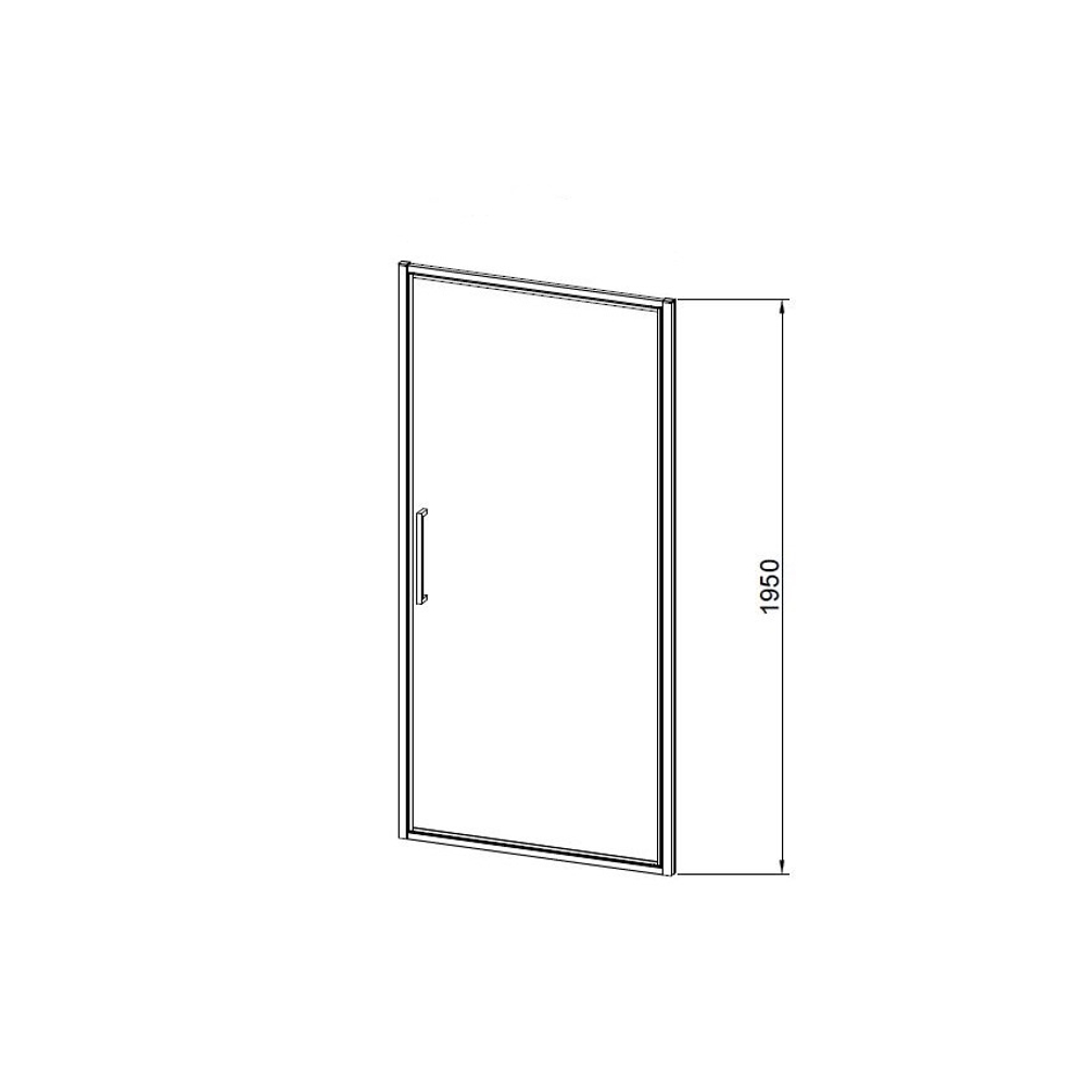 Душевая дверь Vincea Слим 8мм (Slim 8mm) VDP-4SL100CLB, черный, стекло прозрачное