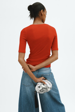 Топ из хлопка пима с глубоким вырезом - H&M