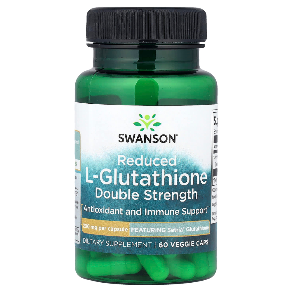 Swanson Vitamins, восстановленный L-глутатион, 200 мг, 60 растительных капсул