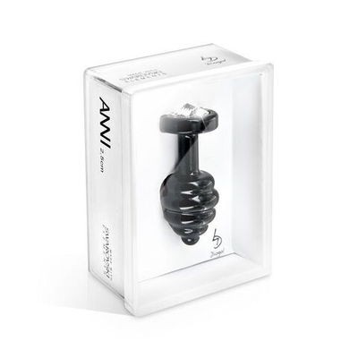 Большой чёрный винтовой плаг ANNI Ano black T2 - 7,5 см. (Цвет: черный)